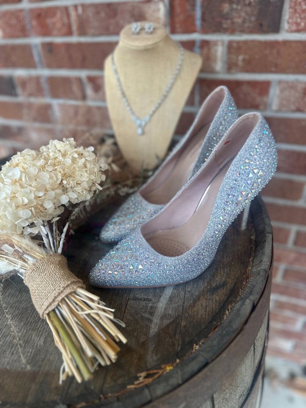 Silver Rhinestone Heels